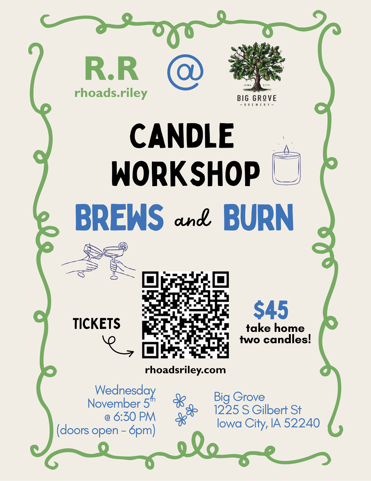 SEE DECEMEBR Candle Class @ Big Grove
