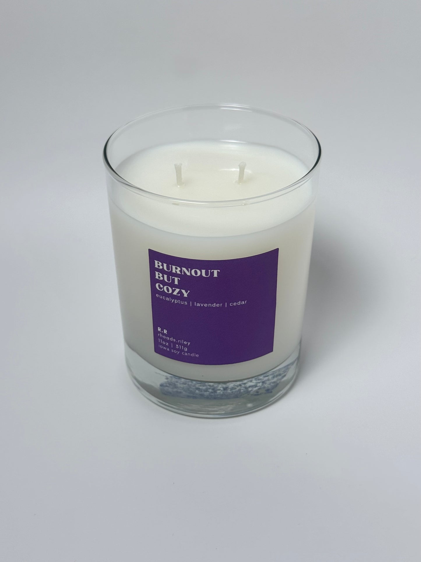 11 oz Soy Candle - Burnout but Cozy Colorful Label