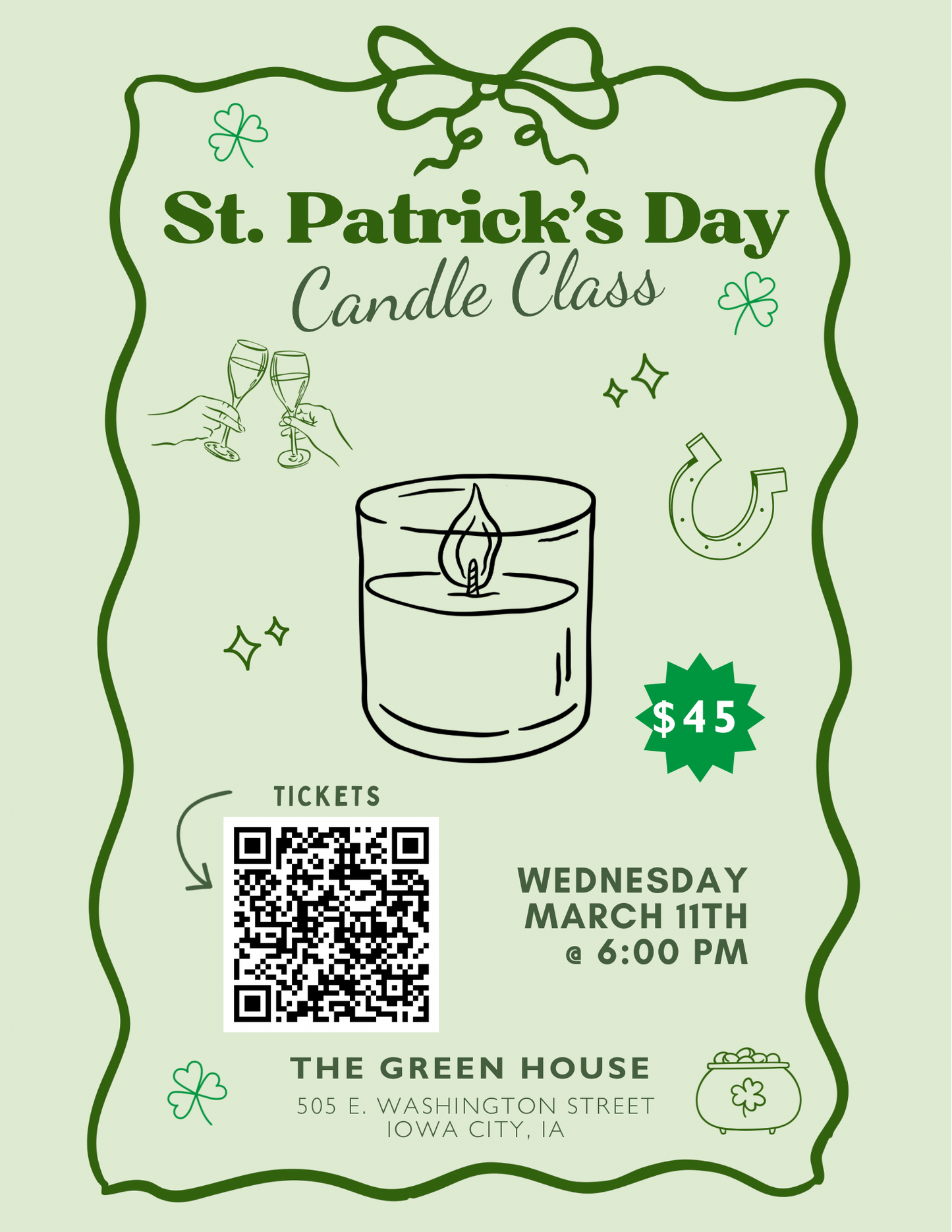 St. Patrick’s Day Candle Class - The Greenhouse
