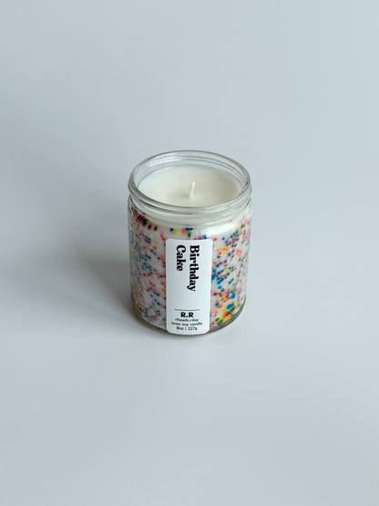 Birthday Cake - 8 oz Sprinkle Candle
