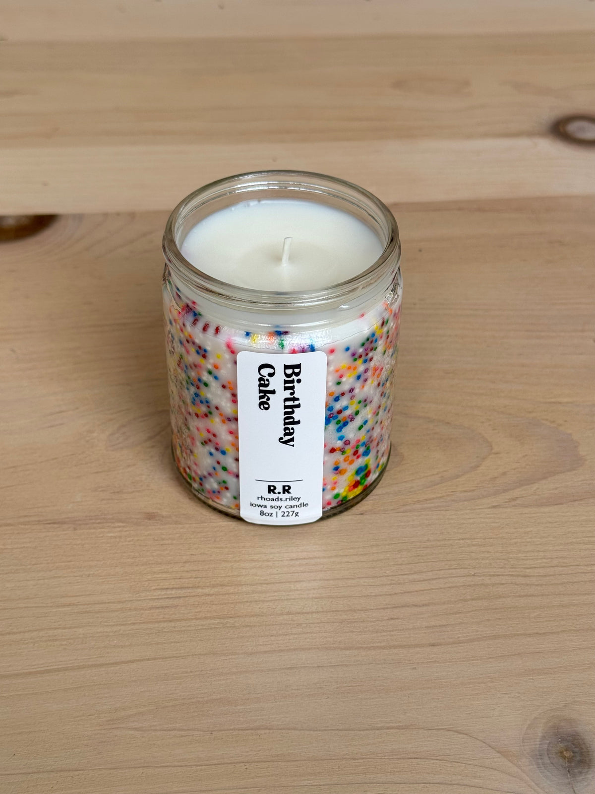 Birthday Cake - 8 oz Sprinkle Candle