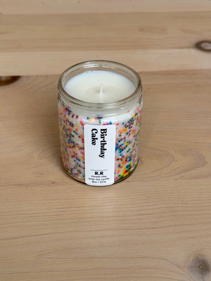 Birthday Cake - 8 oz Sprinkle Candle