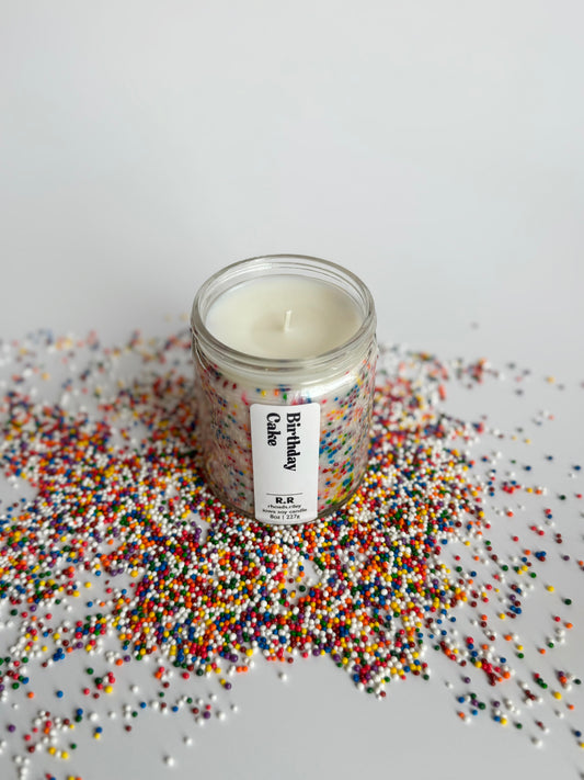 Birthday Cake - 8 oz Sprinkle Candle