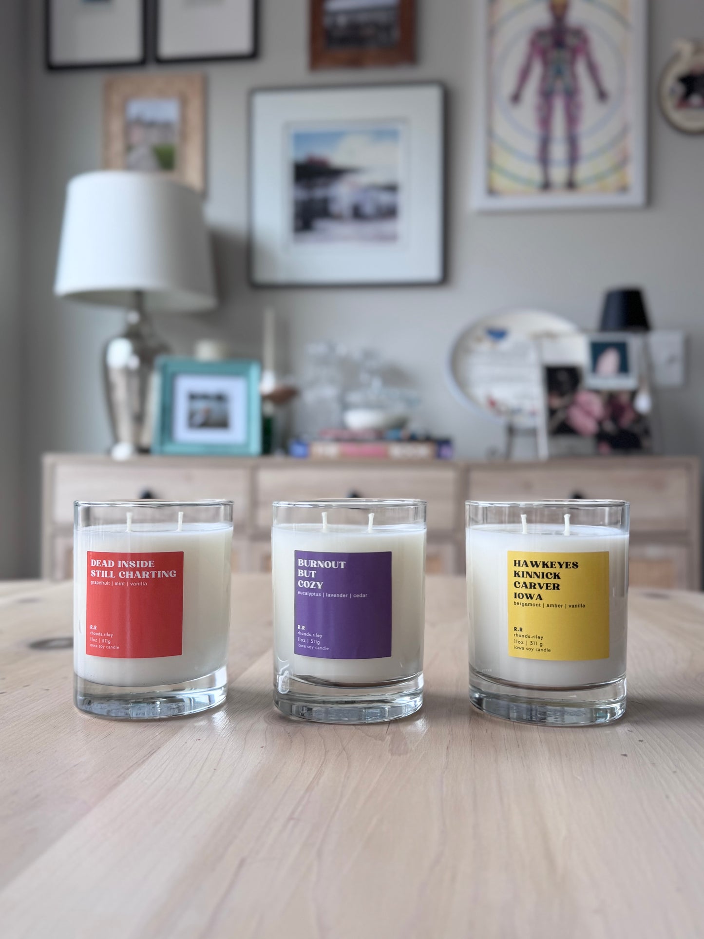 11 oz Soy Candle - Iowa Theme Colorful Label