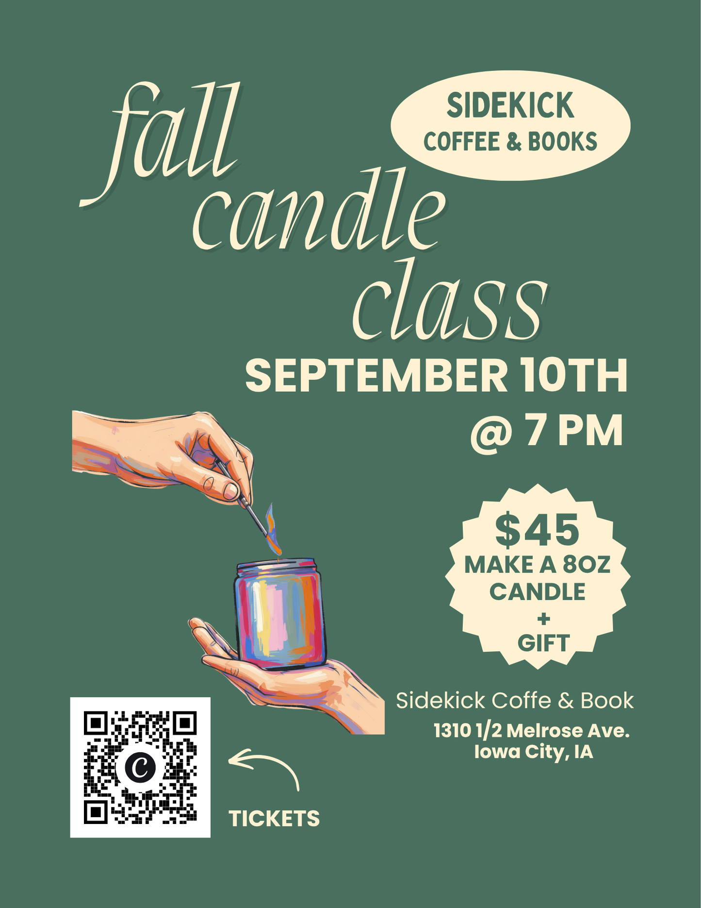 Candle Class - September 10th | Sidekick Coffee & Books