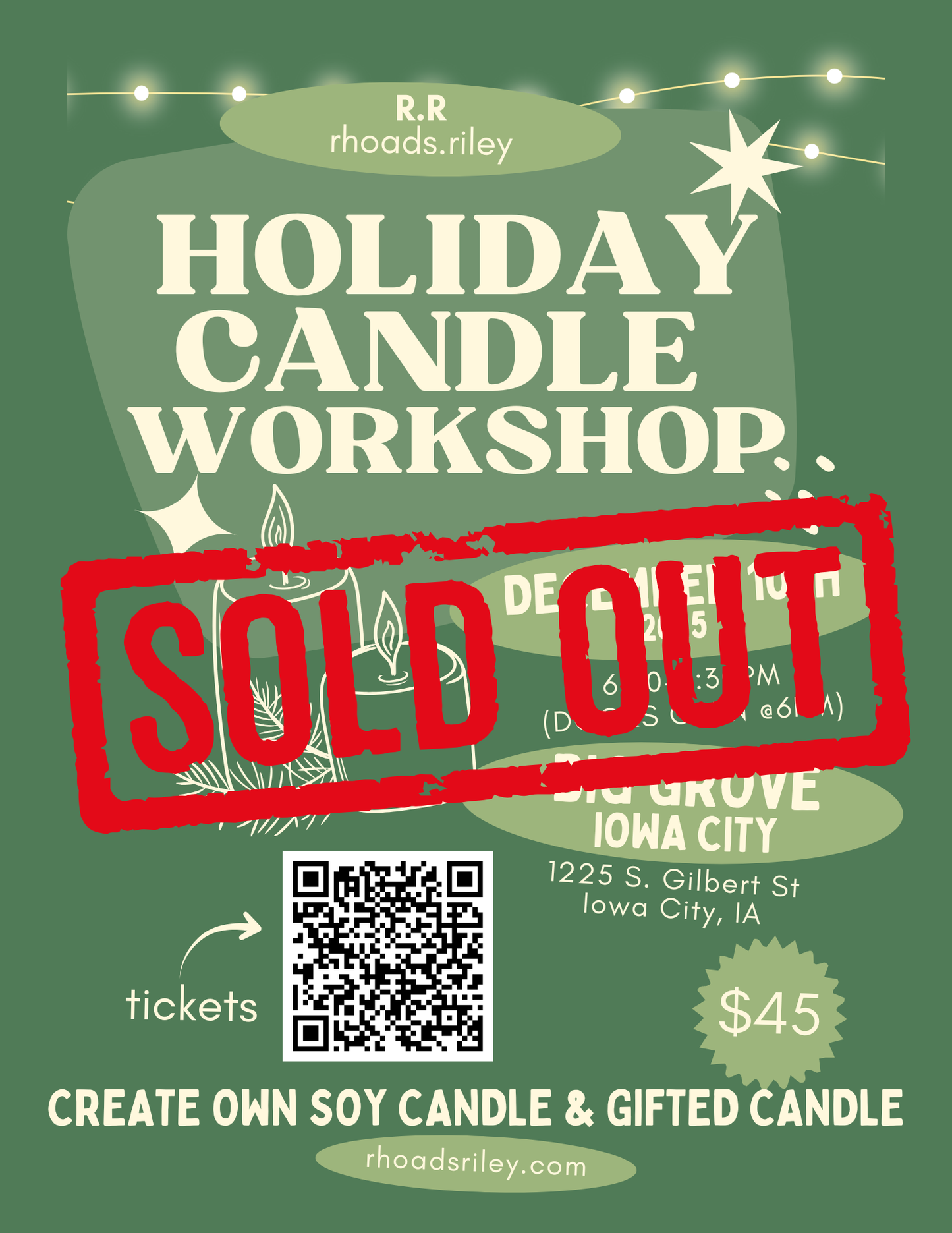 SEE FEBRUARY class!! - Big Grove - Candle Workshop Class - December 10th 2025